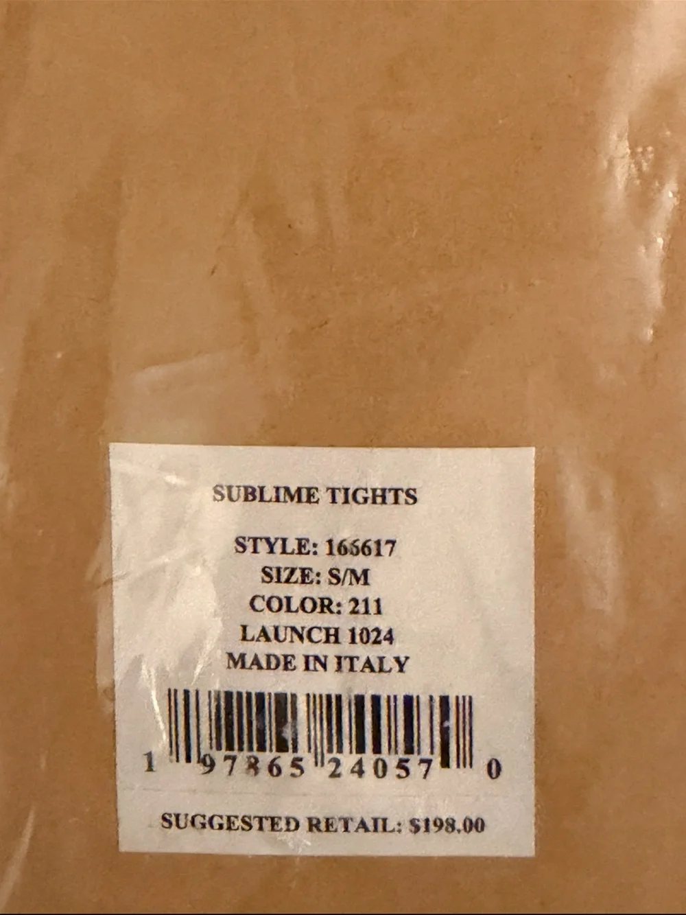NWT Tory Burch Sublime Tights Nude Tan S/M or M/L Made in Italy MSRP $198